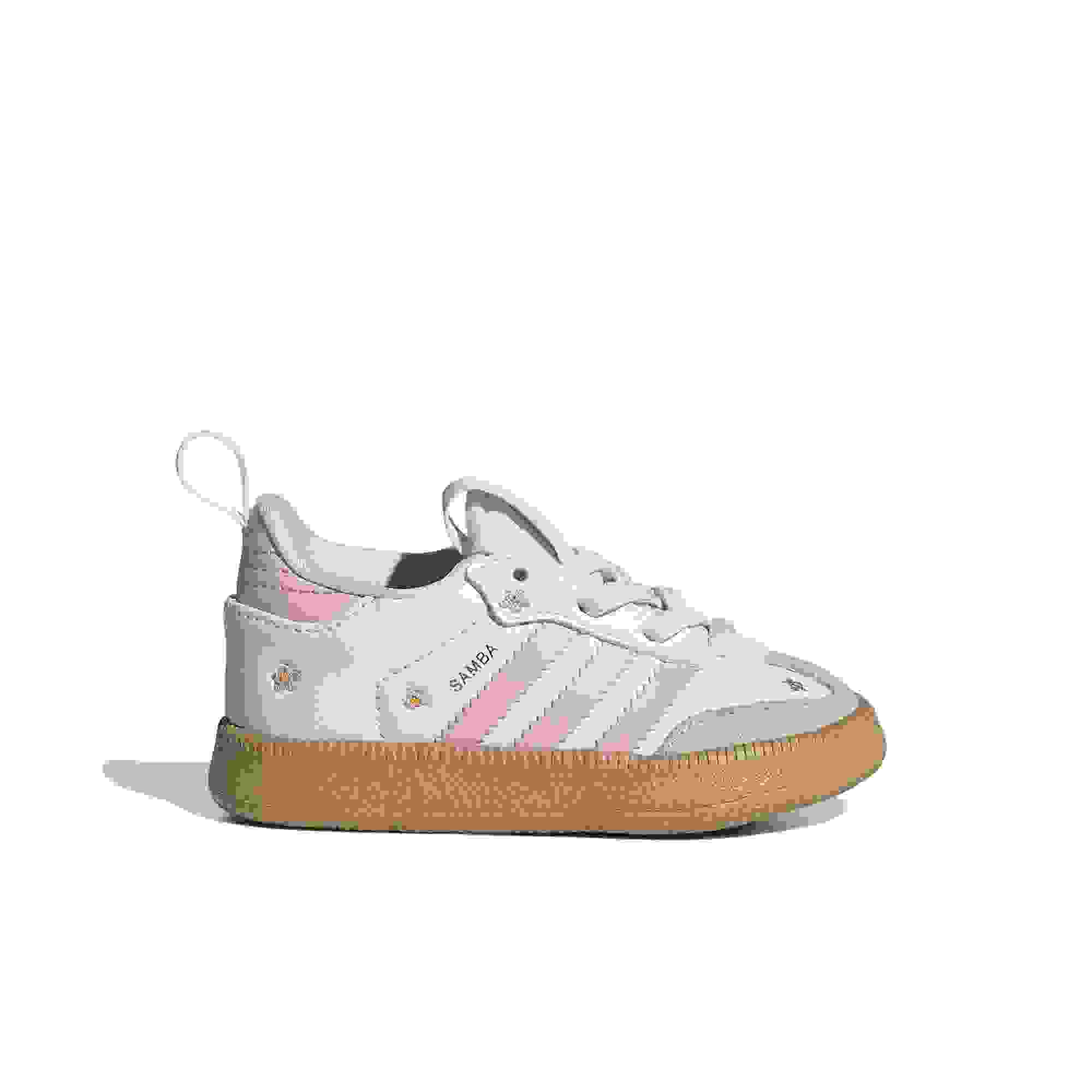 adidas Originals Samba Quickon Infant Girls' "Ftwr White/Bliss Lilac/Alumina" Shoe